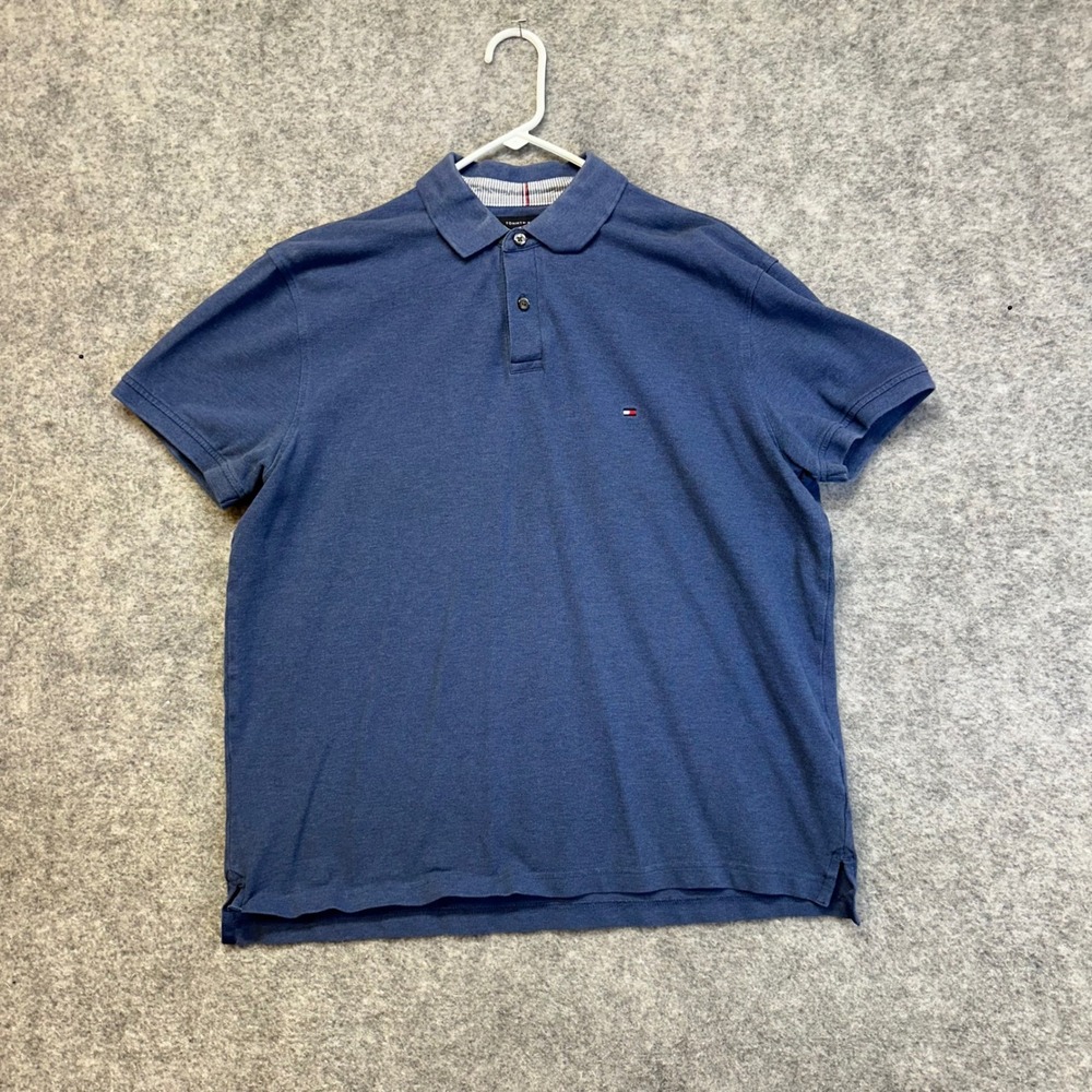 Tommy Hilfiger Polo Shirt Men Size XL Blue 1985 Classic Fit Pique